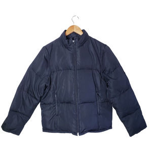 J. Crew Outwear Sz L White Duck Down & Feather Coat Vest Removable Sleeves Black